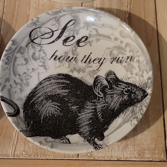 POTTERY BARN Curiosity Plates Midnight Dreary Appetizer SET of  3  6 1/2” - Picture 2 of 11